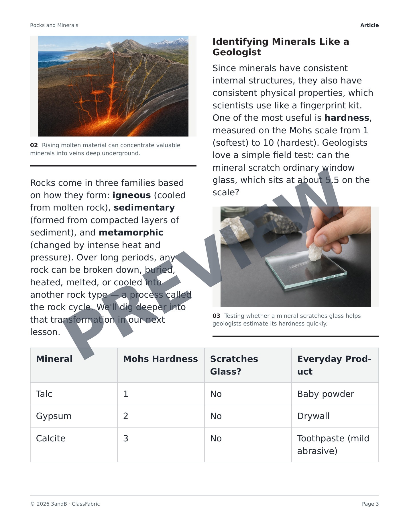 Page 3 / 23 — Rocks and Minerals
