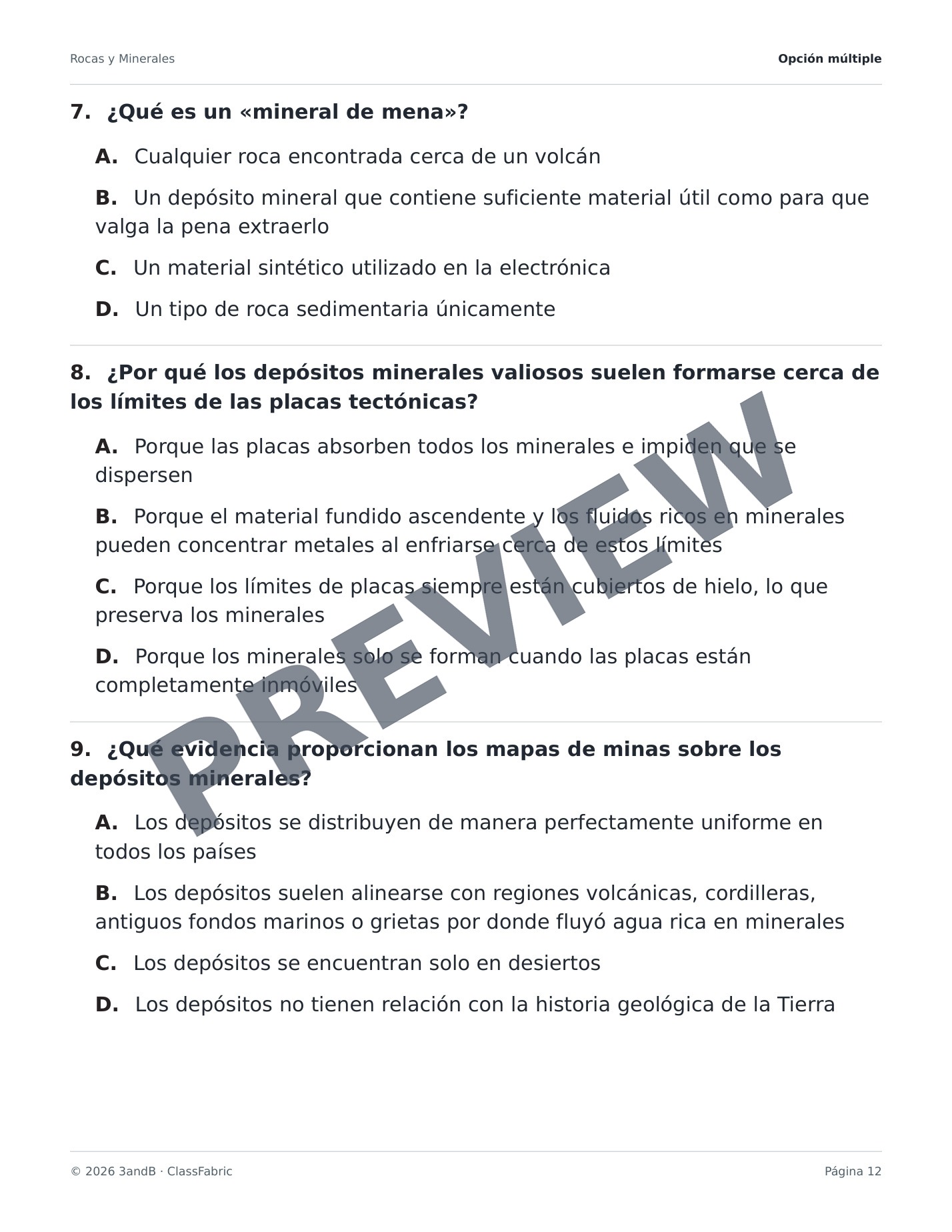 Página 12 / 24 — Rocas y minerales